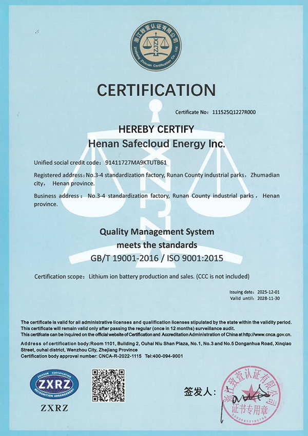ISO 9001 certification