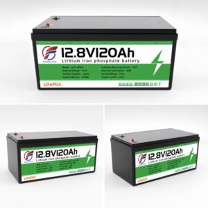 12.8V 120Ah LiFePO4 battery multiple angle display