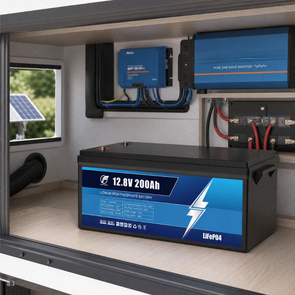 12.8V 200Ah LiFePO4 Battery for RV marine and solar storage