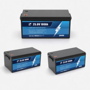 25.6V 100Ah LiFePO4 battery multiple angle display