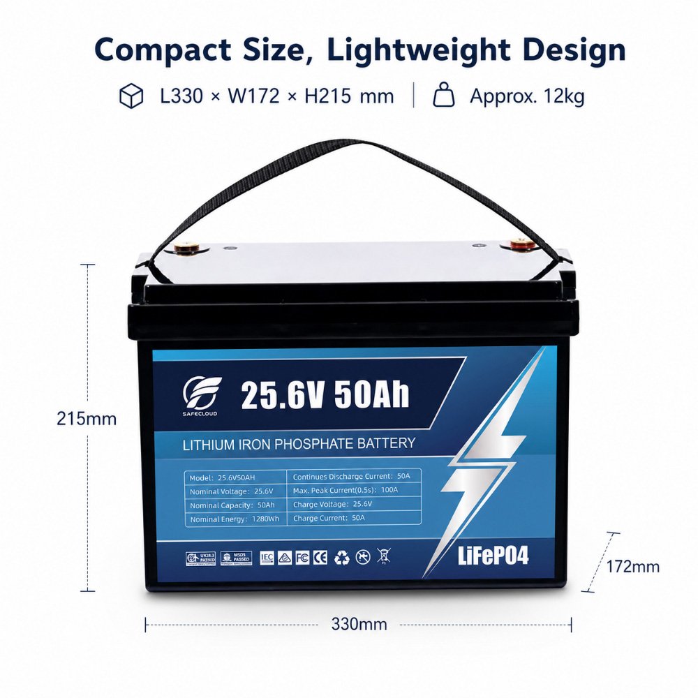 25.6V 50Ah LiFePO4 Battery for Lead Acid Replacement - Image 4
