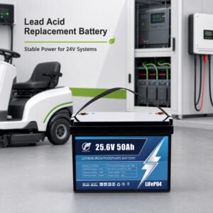 25.6V 50Ah LiFePO4 battery for lead acid replacement applications