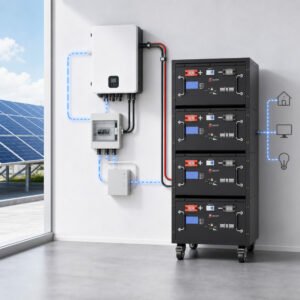 51.2V 100Ah Cabinet LiFePO4 Battery with inverter system