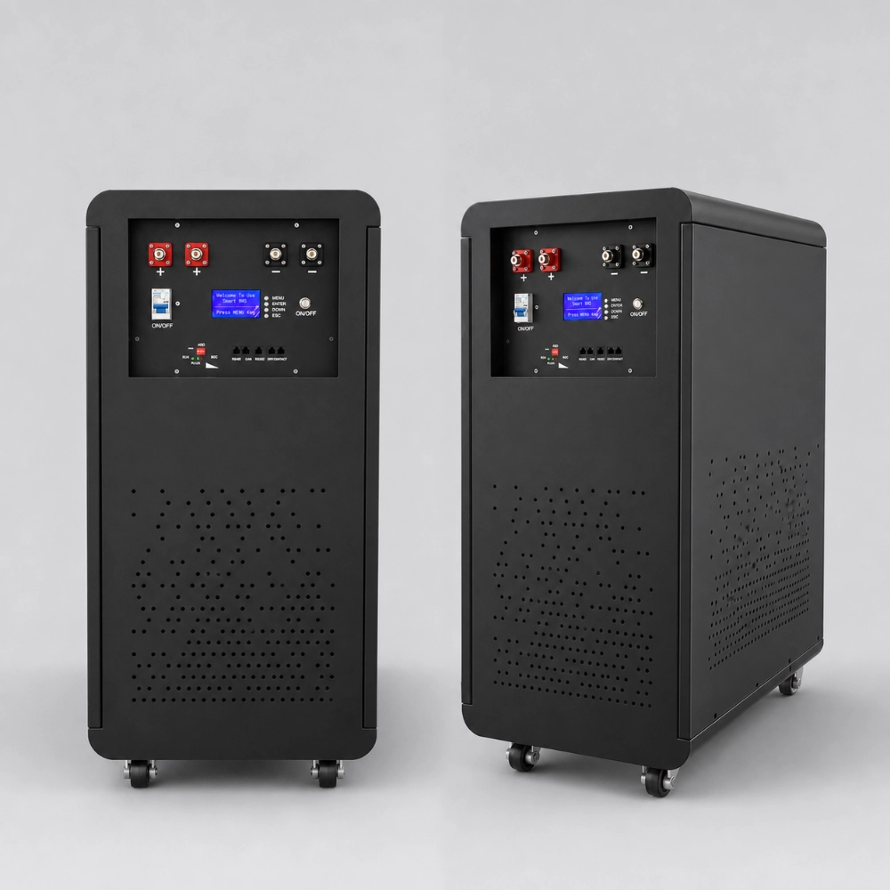 51.2V 684Ah LiFePO4 Battery front and side view