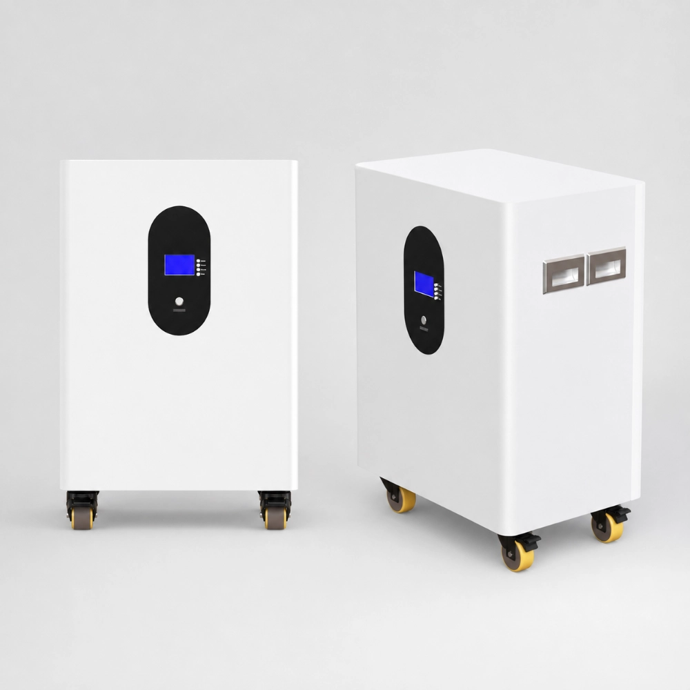 51.2V 400Ah LiFePO4 Battery front and side view