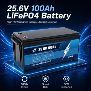 25.6V 100Ah LiFePO4 lithium battery for solar energy storage system