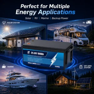 deep cycle 25.6V 100Ah LiFePO4 battery with 6000 cycles