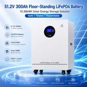 51.2V 300Ah floor-standing LiFePO4 battery for solar energy storage