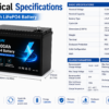 12V 100Ah lithium battery technical specifications