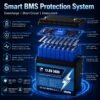 12V 50Ah LiFePO4 battery with smart BMS protection