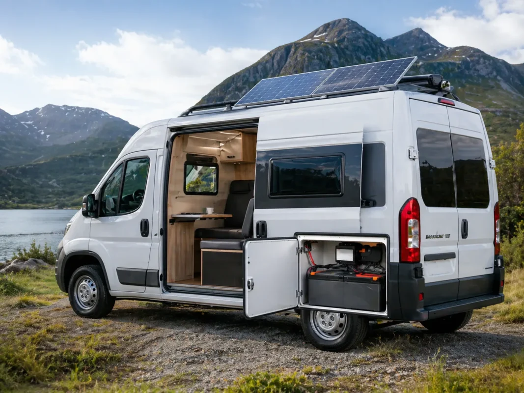 LiFePO4 battery system for RV and camper van solar power applications