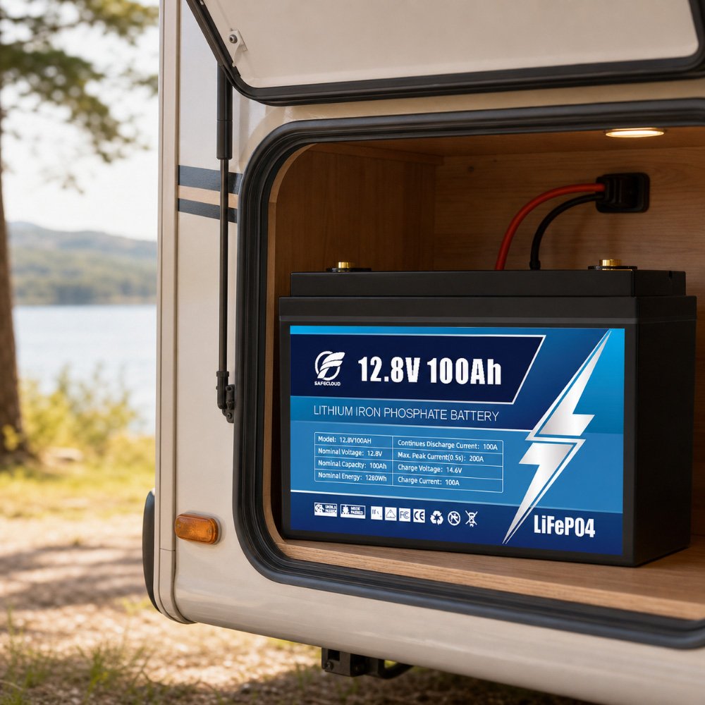 12V 100Ah LiFePO4 battery for RV portable power applications