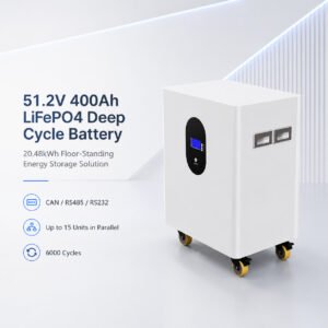 51.2V 400Ah LiFePO4 deep cycle battery 20.48kWh floor standing energy storage battery