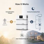 How the Safecloud modular home energy storage system charges by day and powers appliances at night