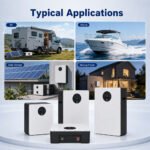 Application scenarios for lead acid replacement LiFePO4 batteries including RV marine solar storage and backup power
