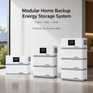 Safecloud modular home backup energy storage system in 2.5kWh 5kWh and 7.5kWh configurations