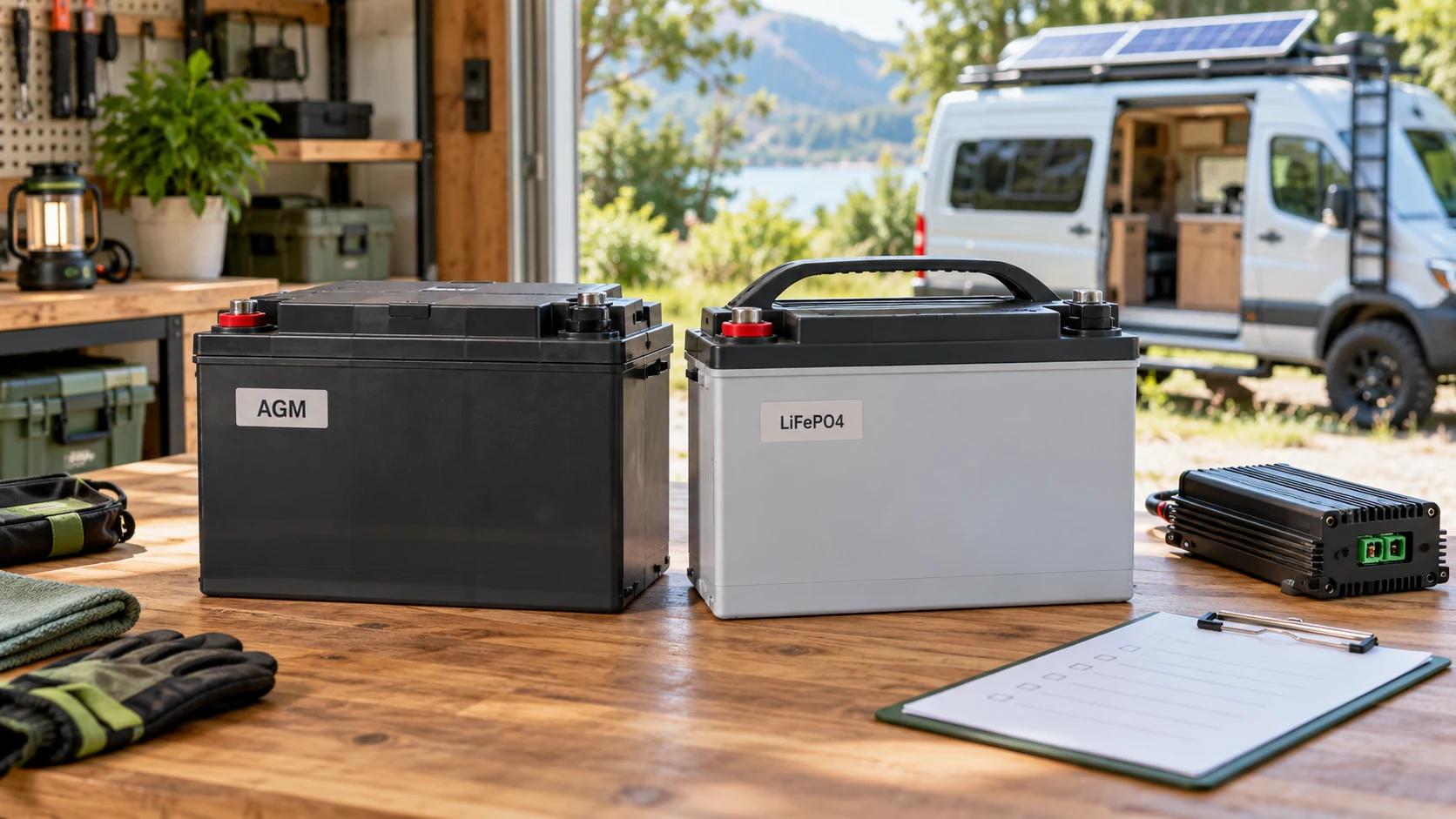 AGM and LiFePO4 battery comparison for planning to replace a lead acid battery with lithium.